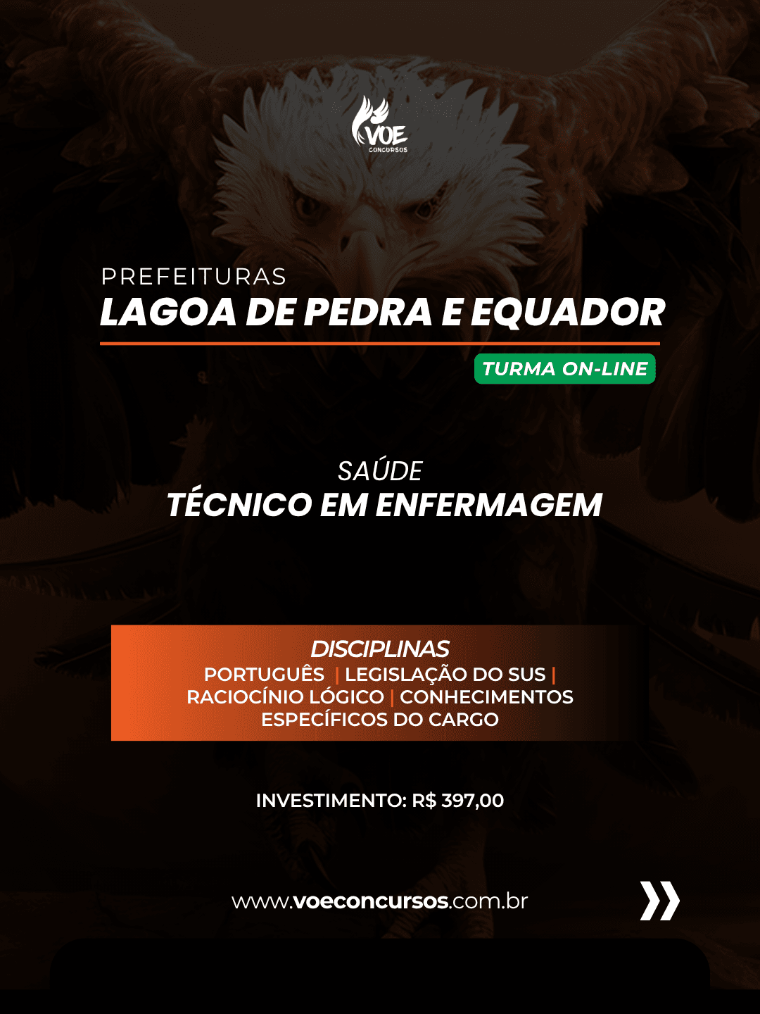 Lagoa de Pedras e Equador: Técnico em Enfermagem