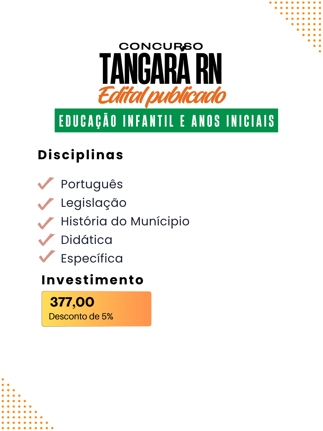 Tangará/RN: Educação Infantil e Anos Iniciais